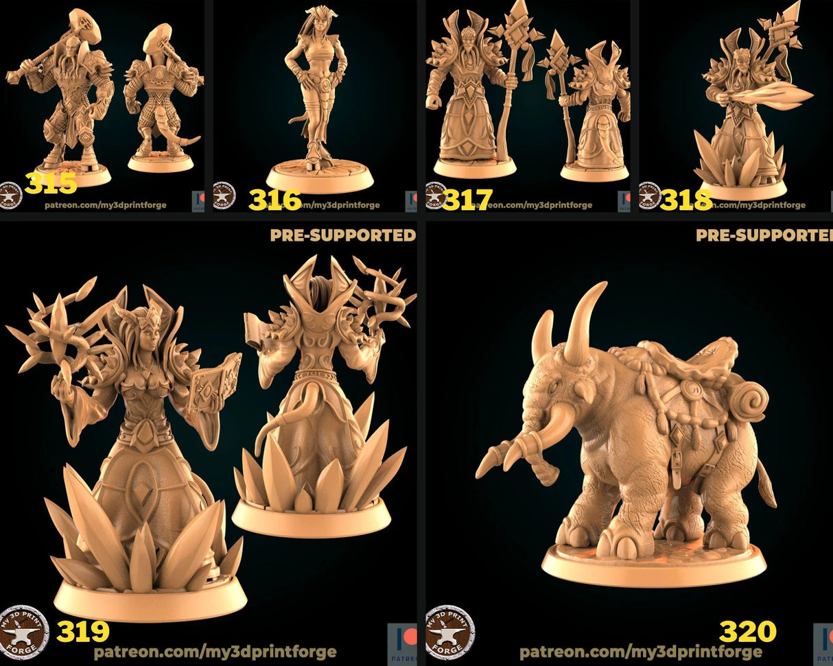 Female Tiefling Wizard Miniature | Set of 6 - Tabletop RPG & D&D miniature. Perfect for wargaming & collectors
