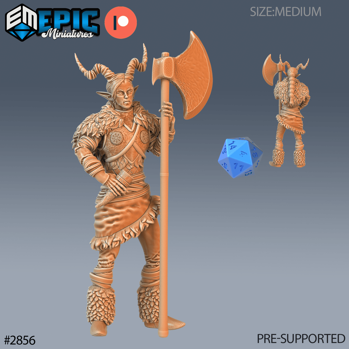 Female Viking Miniature | A - Tabletop RPG & D&D miniature. Perfect for wargaming & collectors