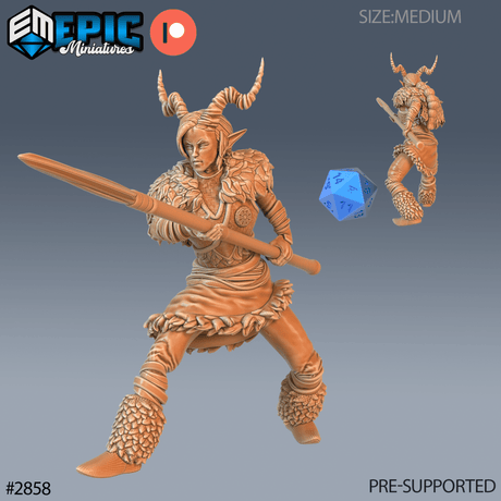 Female Viking Miniature | C - Tabletop RPG & D&D miniature. Perfect for wargaming & collectors