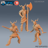 Female Viking Miniature | Set of 3 - Tabletop RPG & D&D miniature. Perfect for wargaming & collectors