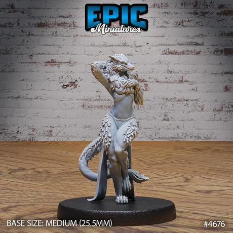 Female Werewolf Miniature | 4676 - Tabletop RPG & D&D miniature. Perfect for wargaming & collectors