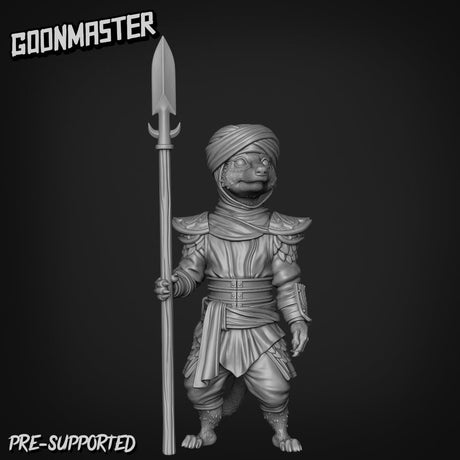 Ferret spearmen guards Miniature | A - Tabletop RPG & D&D miniature. Perfect for wargaming & collectors