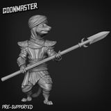 Ferret spearmen guards Miniature | C - Tabletop RPG & D&D miniature. Perfect for wargaming & collectors