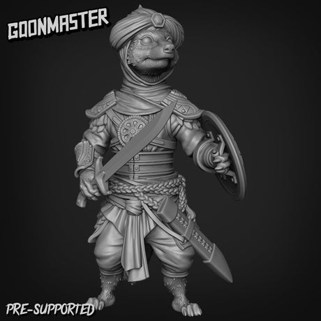 Ferret Fighter Miniature | C - Tabletop RPG & D&D miniature. Perfect for wargaming & collectors