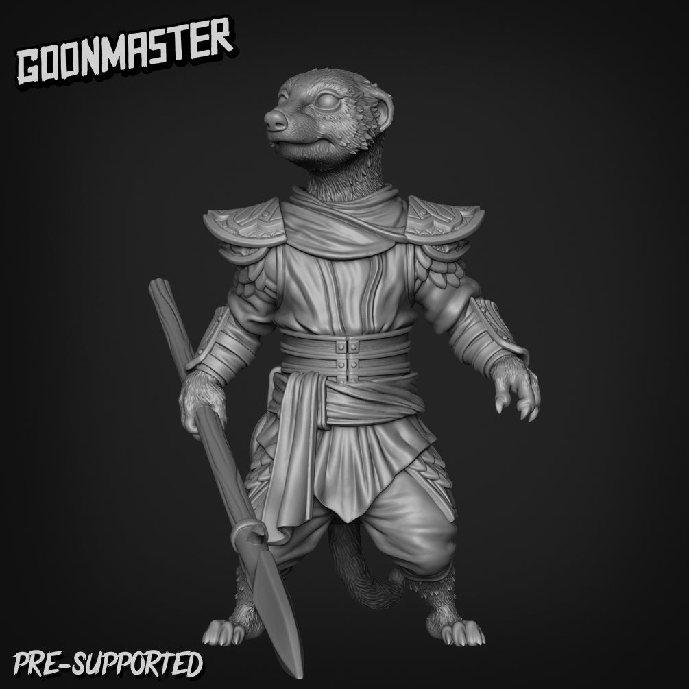 Ferret folk guard Miniature | D - Tabletop RPG & D&D miniature. Perfect for wargaming & collectors