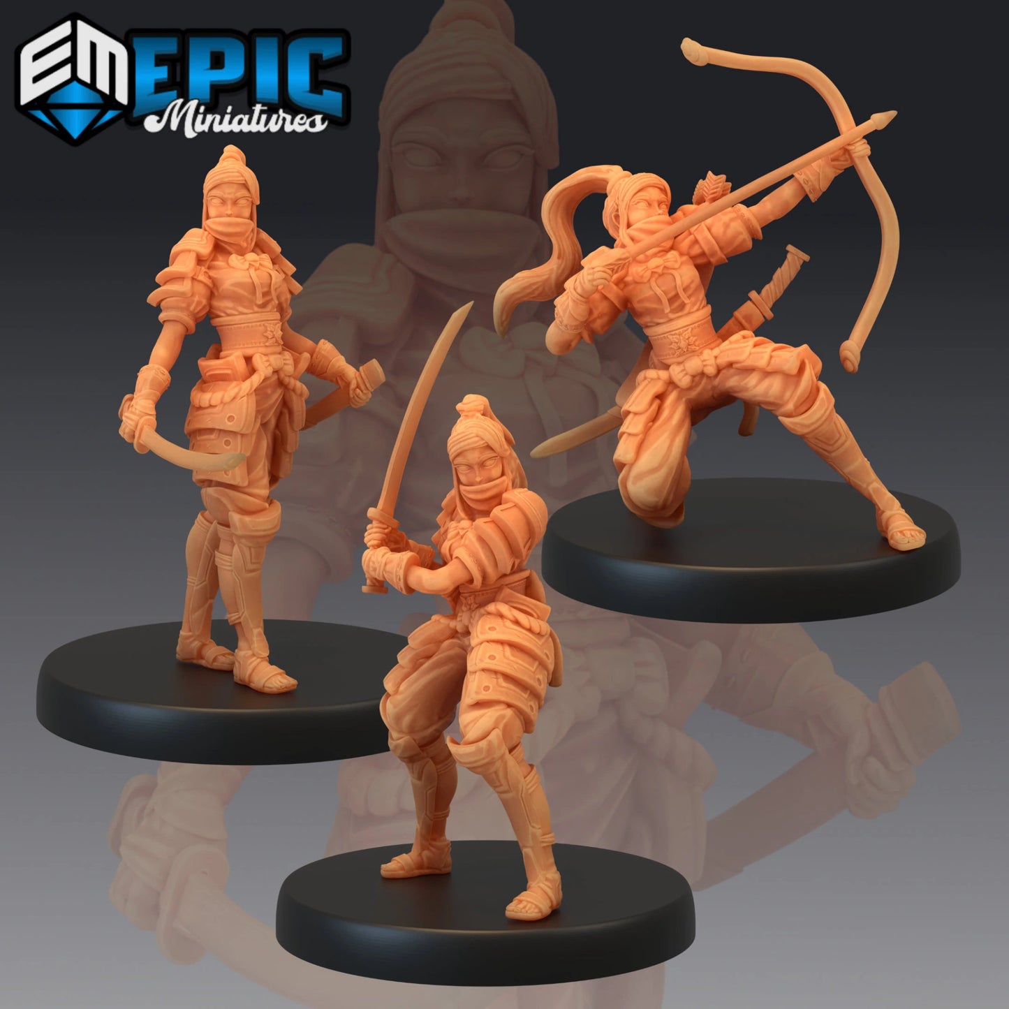 Fighter Elf Miniature - Set of 3 - 28mm