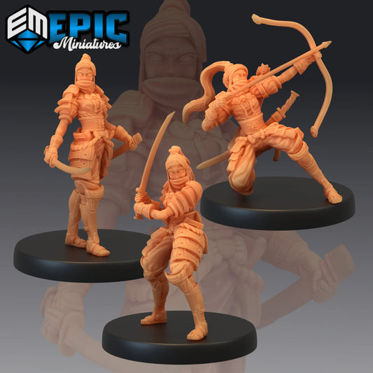 Fighter Elf Miniature - Set of 3 - 28mm