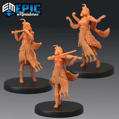 Fiona Bard Miniature | Set of 3 - Tabletop RPG & D&D miniature. Perfect for wargaming & collectors