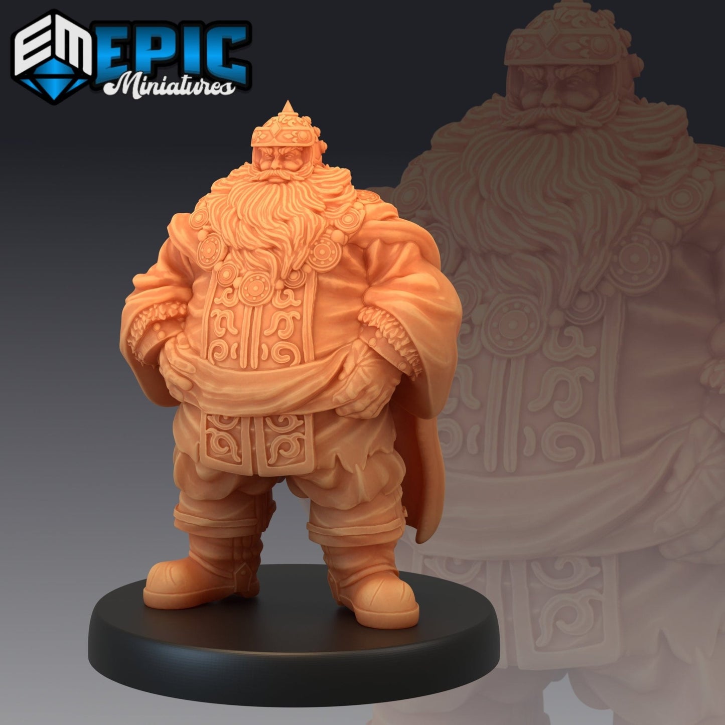 Fire Dwarf Miniature - 1437 Dwarf - 32mm