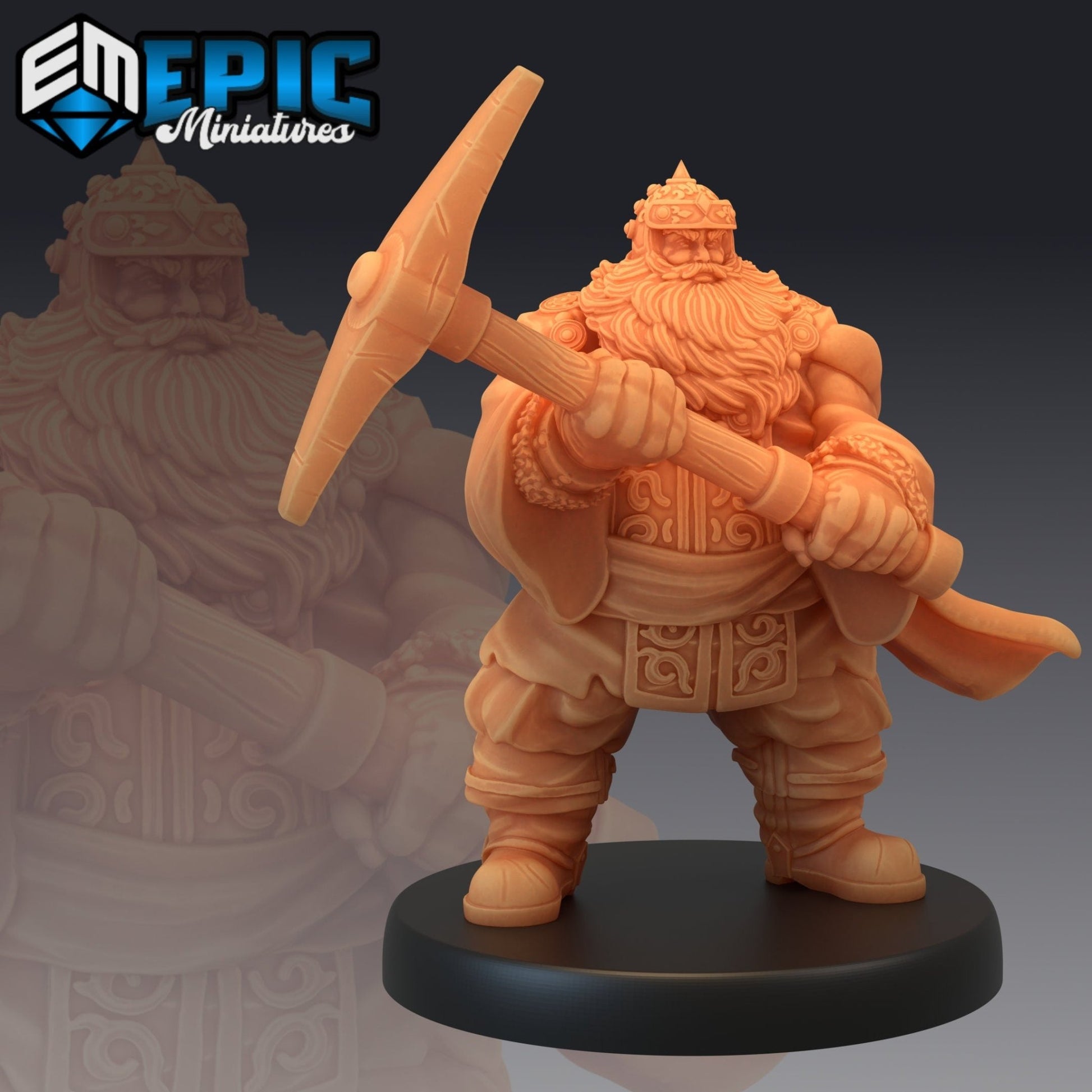 Fire Dwarf Miniature - 1439 Dwarf - 32mm