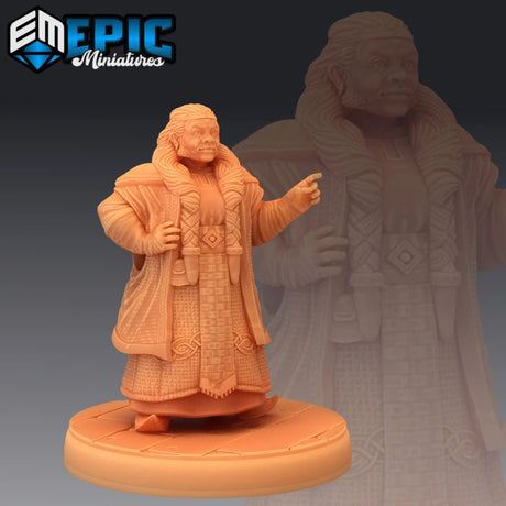 Female Dwarf Elder Miniature | A - Tabletop RPG & D&D miniature. Perfect for wargaming & collectors