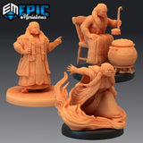 Female Dwarf Elder Miniature | Set of 3 - Tabletop RPG & D&D miniature. Perfect for wargaming & collectors