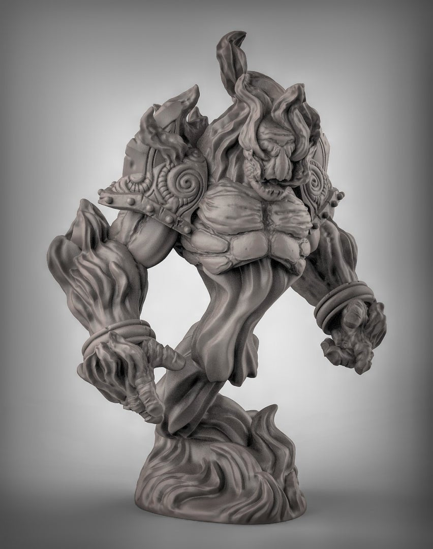 Fire Element Miniature | Left - Tabletop RPG & D&D miniature. Perfect for wargaming & collectors