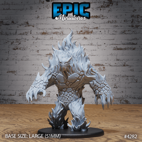 Fire Elemental Miniature | A - Tabletop RPG & D&D miniature. Perfect for wargaming & collectors