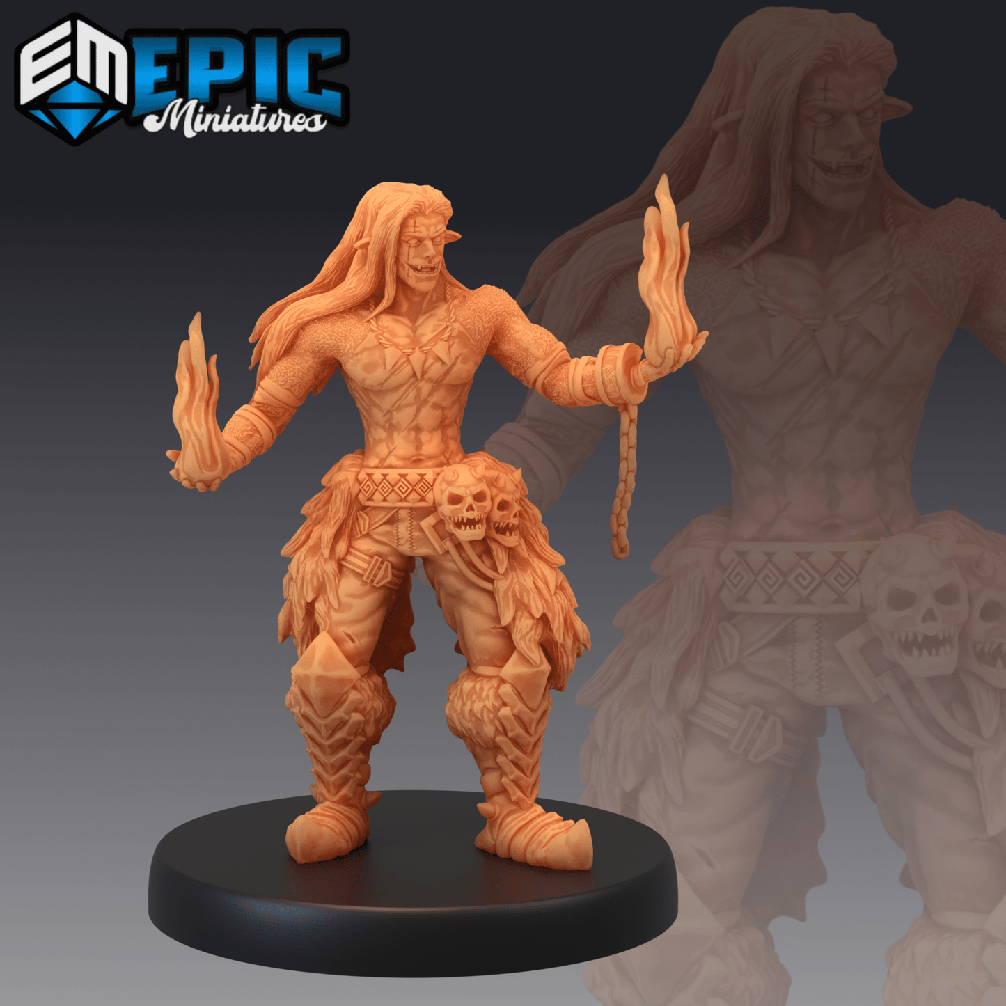 Fire Genasi Miniature - A - 28mm