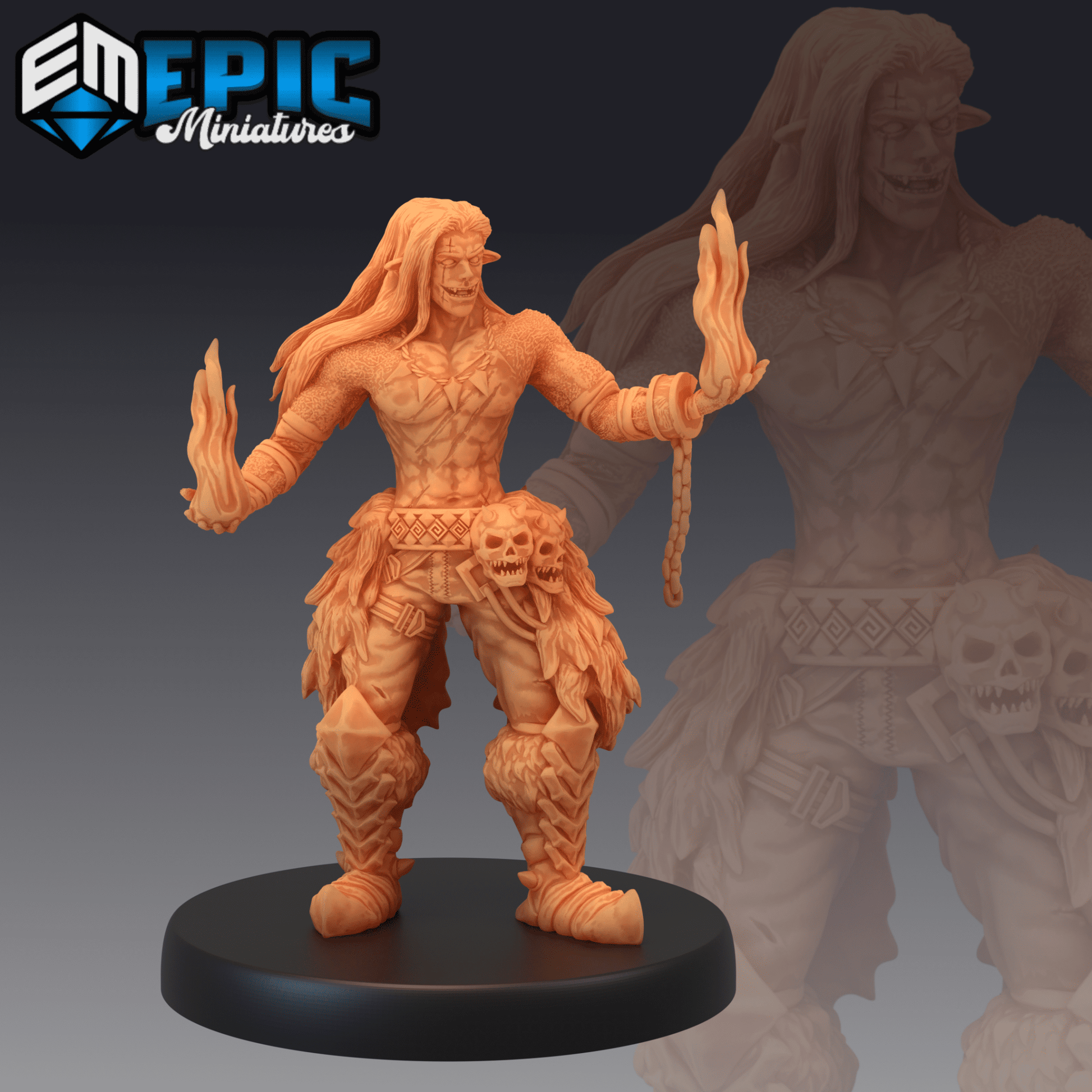 Fire Genasi Miniature - A - 28mm