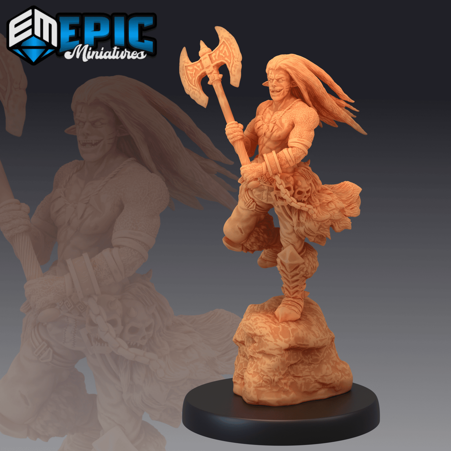 Fire Genasi Miniature - B - 28mm
