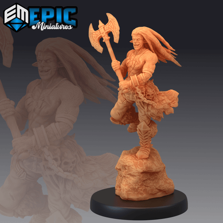 Desert Barbarian Miniature | B - Tabletop RPG & D&D miniature. Perfect for wargaming & collectors