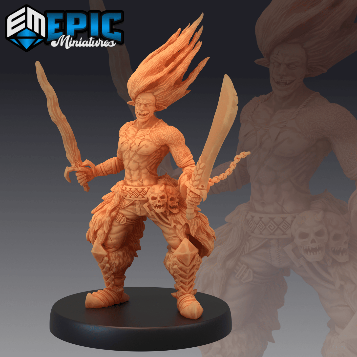 Fire Genasi Miniature - C - 28mm