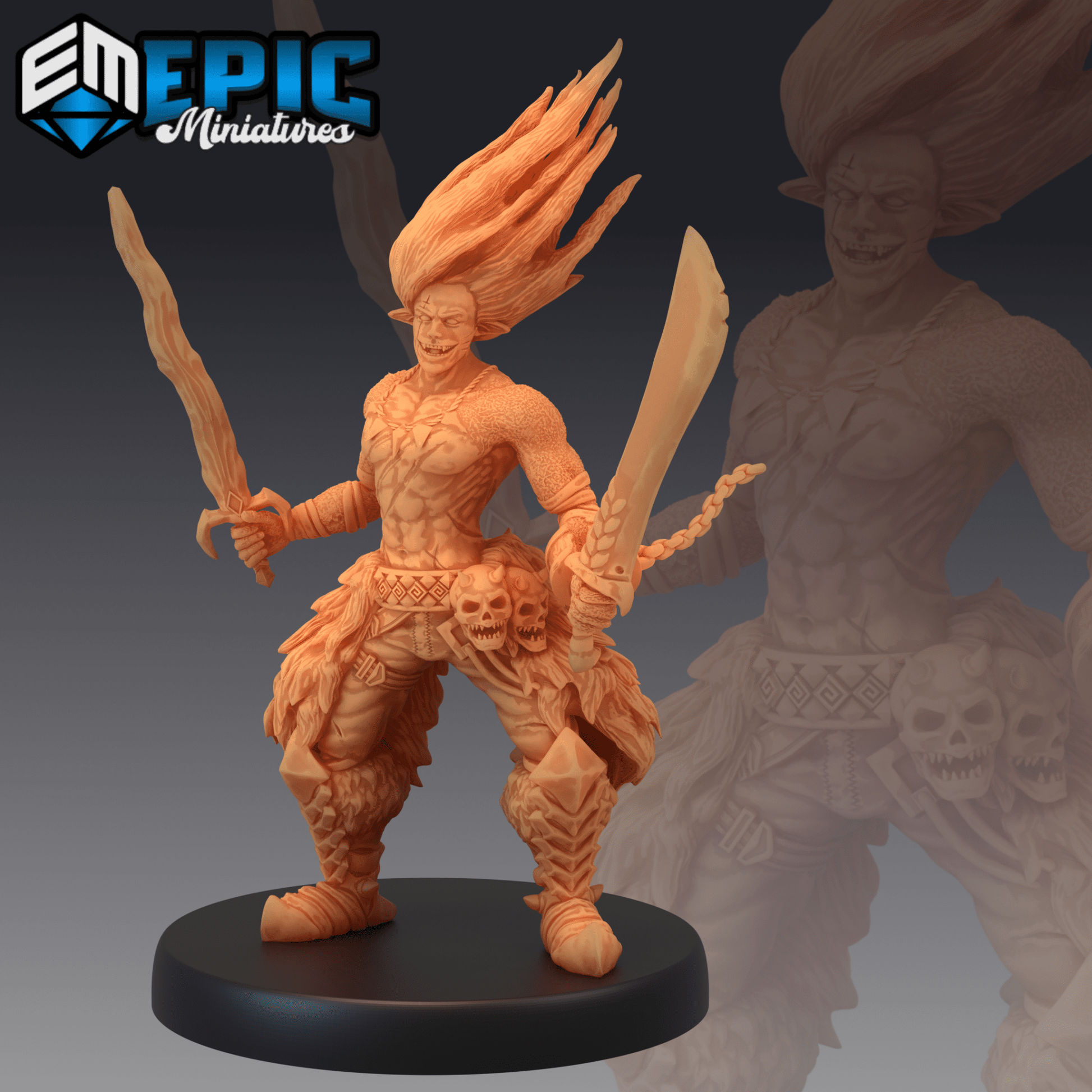 Fire Genasi Miniature - C - 28mm
