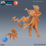Fire Genasi Miniature | C - Tabletop RPG & D&D miniature. Perfect for wargaming & collectors