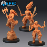 Desert Barbarian Miniature | Set of 3 - Tabletop RPG & D&D miniature. Perfect for wargaming & collectors