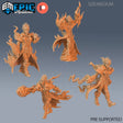 Fire Genasi Miniature | set of 4 - Tabletop RPG & D&D miniature. Perfect for wargaming & collectors