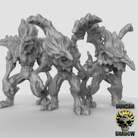 Fire Mephit Miniature | Set of 3 - Tabletop RPG & D&D miniature. Perfect for wargaming & collectors