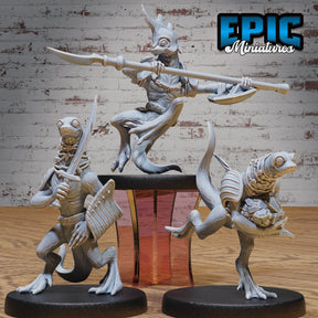 Fire Newt Miniature | Set of 3 - Tabletop RPG & D&D miniature. Perfect for wargaming & collectors