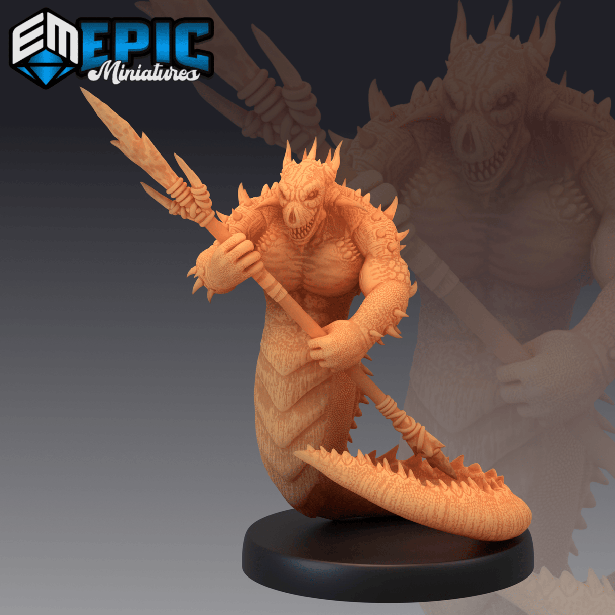 Fire Salamander Miniature | A - Tabletop RPG & D&D miniature. Perfect for wargaming & collectors
