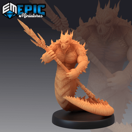 Fire Salamander Miniature | A - Tabletop RPG & D&D miniature. Perfect for wargaming & collectors