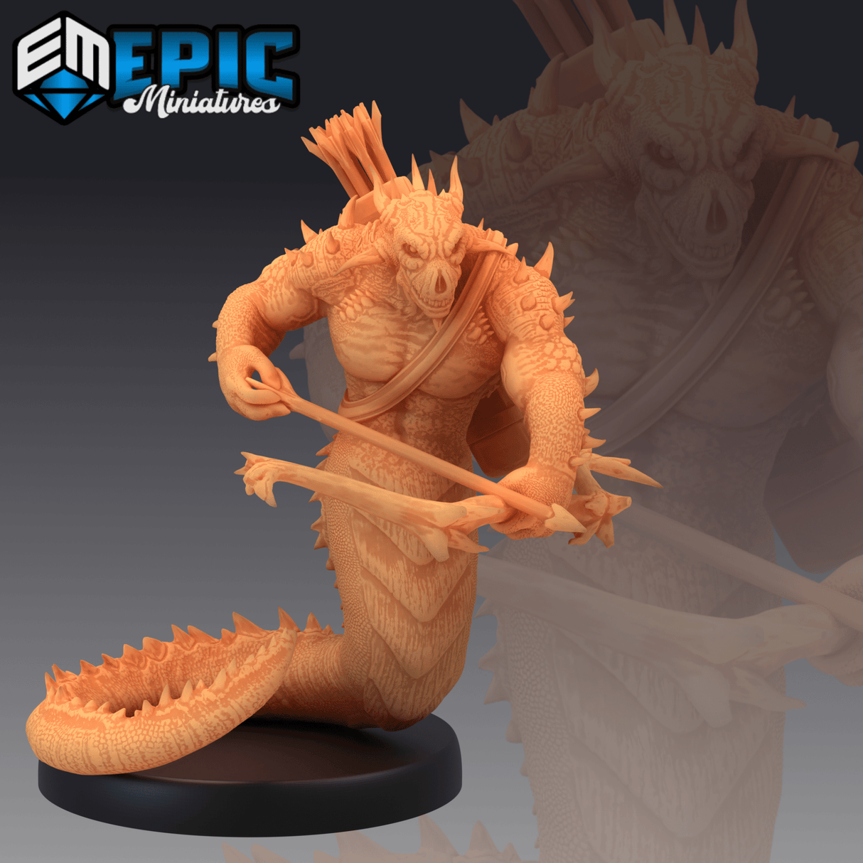 Fire Salamander Miniature | C - Tabletop RPG & D&D miniature. Perfect for wargaming & collectors