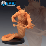 Fire Salamander Miniature | C - Tabletop RPG & D&D miniature. Perfect for wargaming & collectors