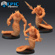 Fire Salamander Miniature | Set of 3 - Tabletop RPG & D&D miniature. Perfect for wargaming & collectors