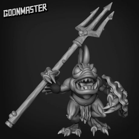 Fish Folk Fighter Miniature | B - Tabletop RPG & D&D miniature. Perfect for wargaming & collectors