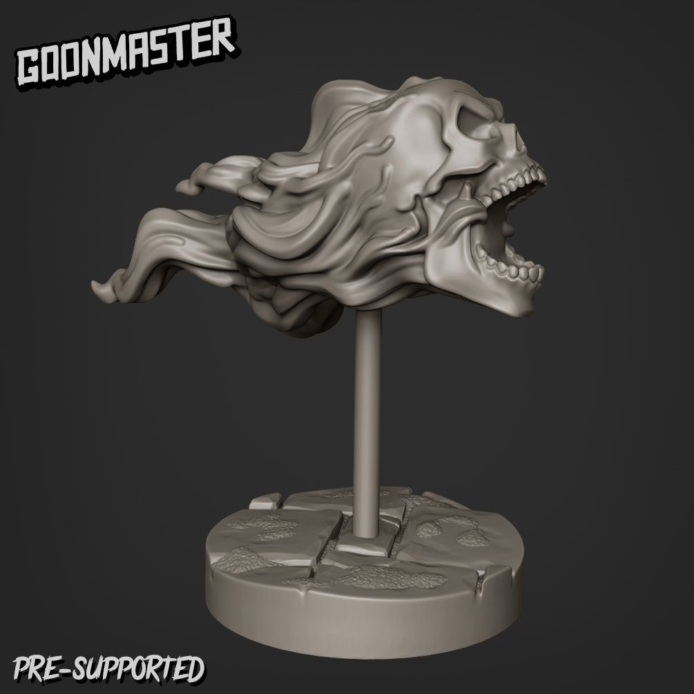 Flaming skull Miniature | A - Tabletop RPG & D&D miniature. Perfect for wargaming & collectors