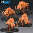 Forest Boar Miniature | Set of 4 - Tabletop RPG & D&D miniature. Perfect for wargaming & collectors