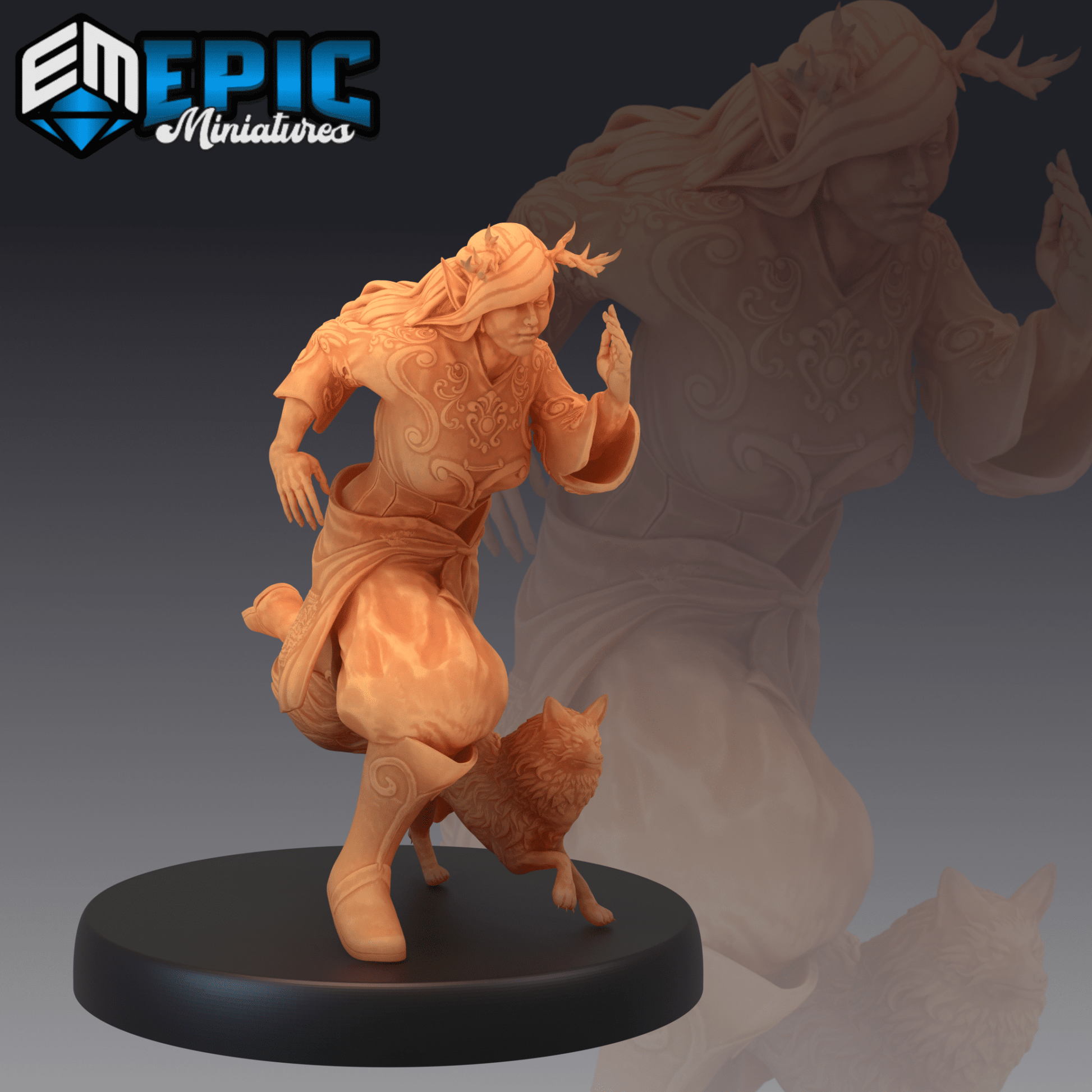 Forest Druid Miniature - B - 28mm