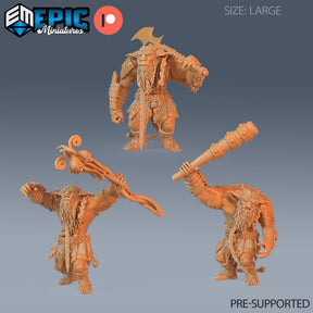 Forest Ogre Miniature | Set of 3 - Tabletop RPG & D&D miniature. Perfect for wargaming & collectors