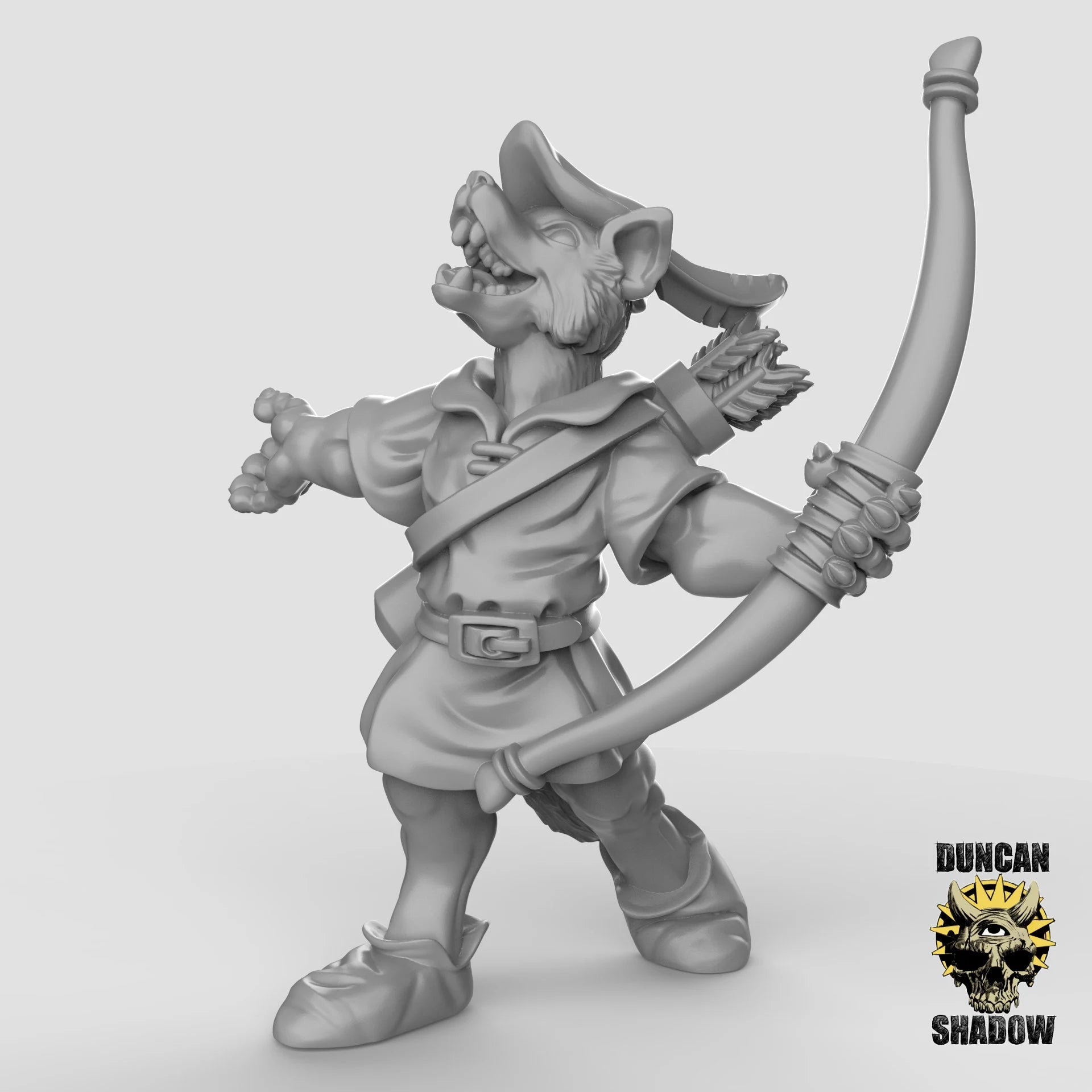 Fox Folk Archer Miniature - B - 32mm