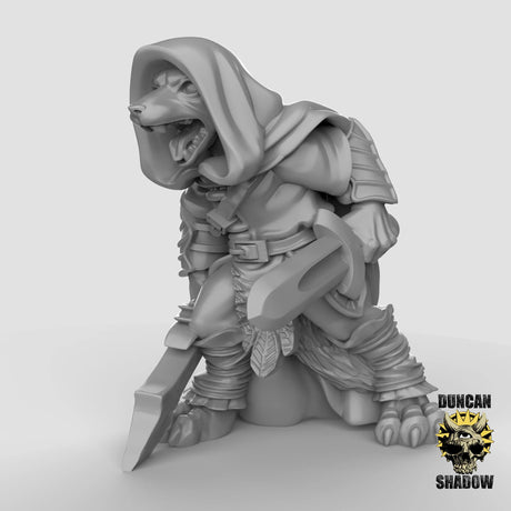 Fox Folk Archer Miniature | C - Tabletop RPG & D&D miniature. Perfect for wargaming & collectors