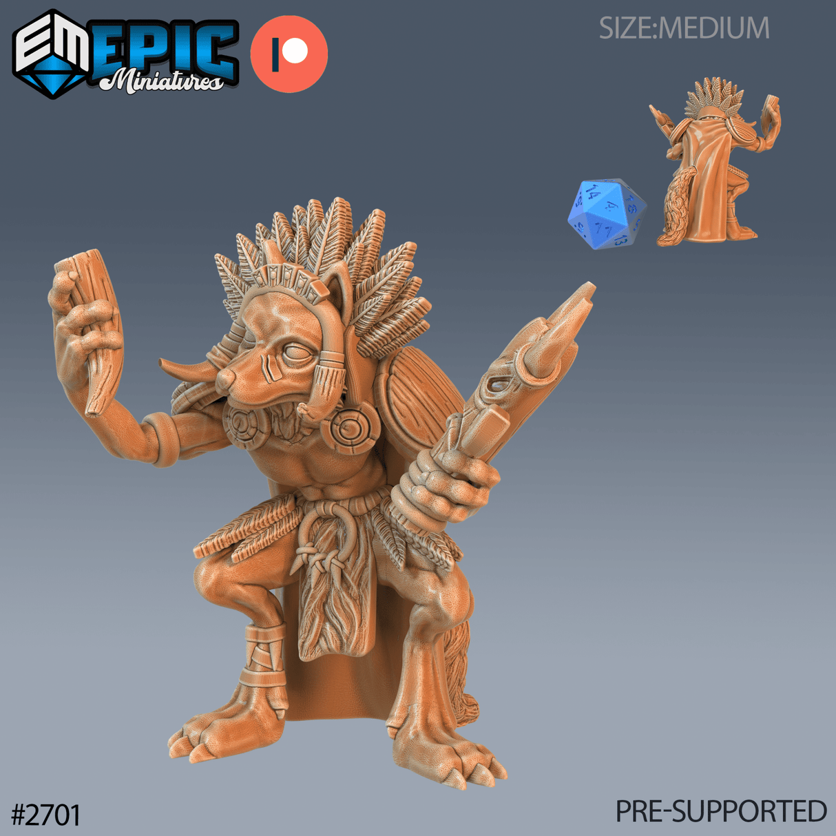 Fox Folk Miniature | C - Tabletop RPG & D&D miniature. Perfect for wargaming & collectors
