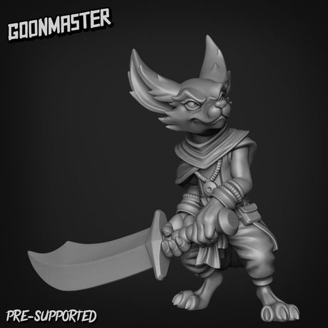 Trible hooded Fox Folk Miniature | D - Tabletop RPG & D&D miniature. Perfect for wargaming & collectors
