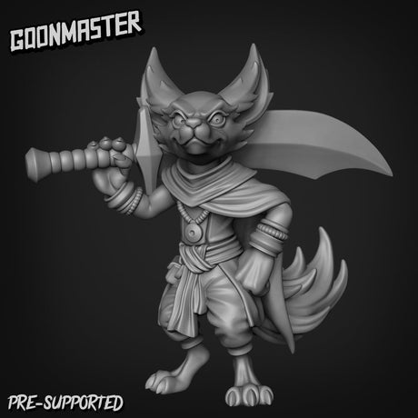 small trible Fox Folk Miniature | D - Tabletop RPG & D&D miniature. Perfect for wargaming & collectors