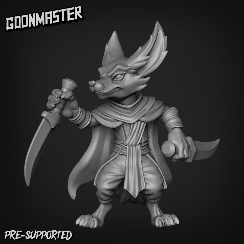 Trible hooded Fox Folk Miniature | E - Tabletop RPG & D&D miniature. Perfect for wargaming & collectors