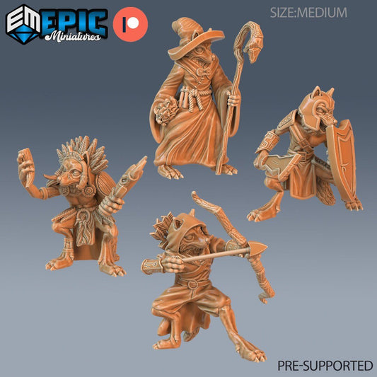 Fox Folk Miniature - set of 4 - 28mm
