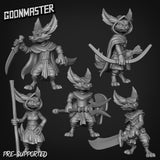 Trible hooded Fox Folk Miniature | Set of 5 - Tabletop RPG & D&D miniature. Perfect for wargaming & collectors