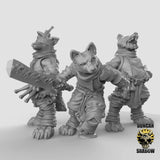 Fox Folk Monk Miniature | Set of 3 - Tabletop RPG & D&D miniature. Perfect for wargaming & collectors