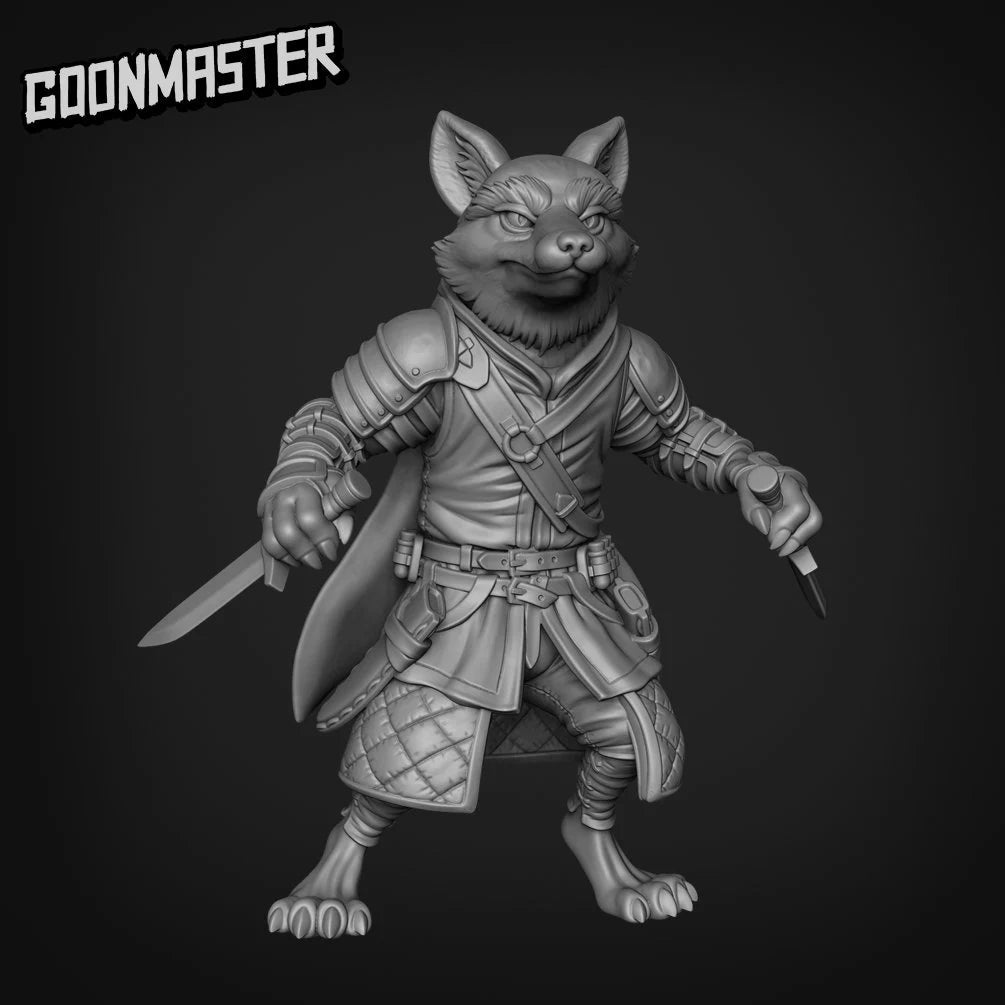 Fox Folk Rogue Miniature - B - 28mm
