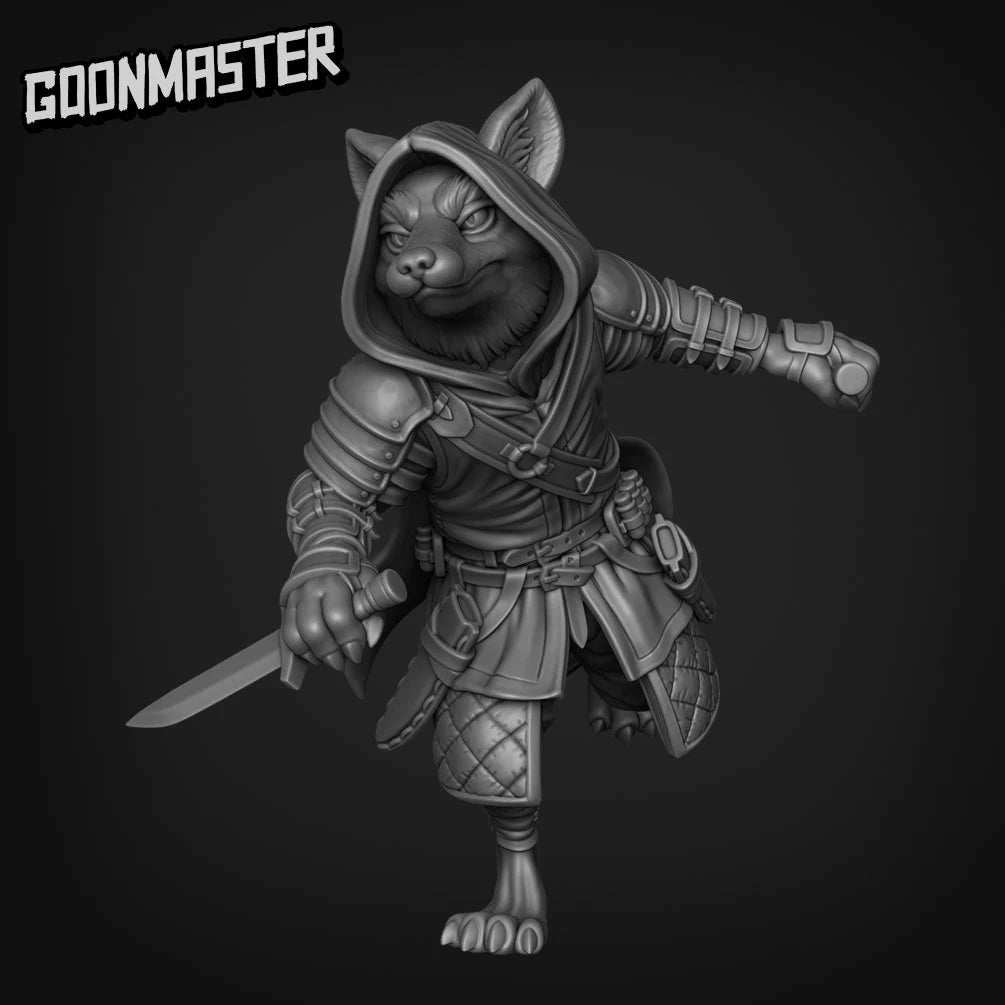 Fox Folk Rogue Miniature | C - Tabletop RPG & D&D miniature. Perfect for wargaming & collectors